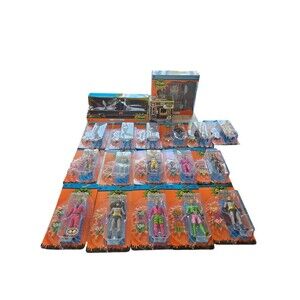 Huge McFarlane Retro Batman 66 Lot. Batmobile. Batcave. New in Box.